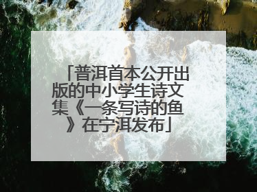 普洱首本公开出版的中小学生诗文集《一条写诗的鱼》在宁洱发布