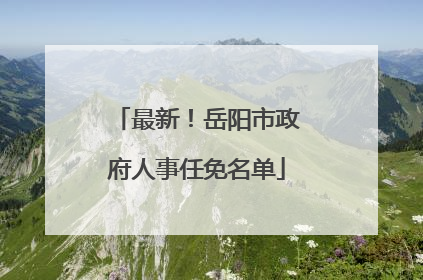 最新！岳阳市政府人事任免名单