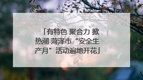 有特色 聚合力 掀热潮 菏泽市“安全生产月”活动遍地开花