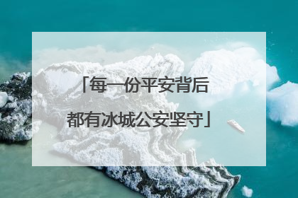 每一份平安背后 都有冰城公安坚守
