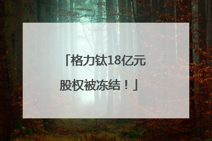 格力钛18亿元股权被冻结！