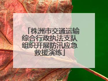 株洲市交通运输综合行政执法支队组织开展防汛应急救援演练