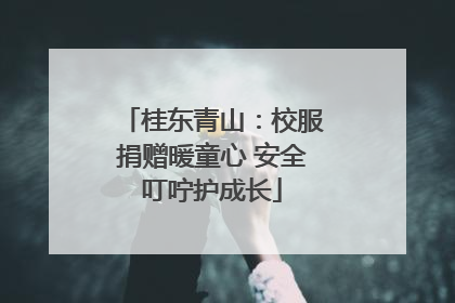 桂东青山：校服捐赠暖童心 安全叮咛护成长