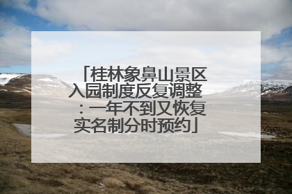 桂林象鼻山景区入园制度反复调整：一年不到又恢复实名制分时预约