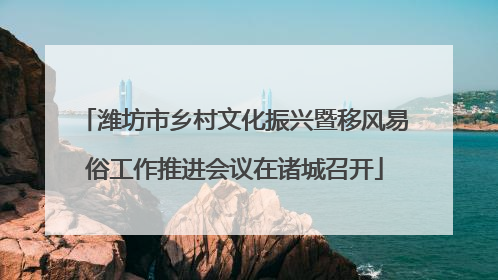 潍坊市乡村文化振兴暨移风易俗工作推进会议在诸城召开