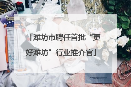 潍坊市聘任首批“更好潍坊”行业推介官
