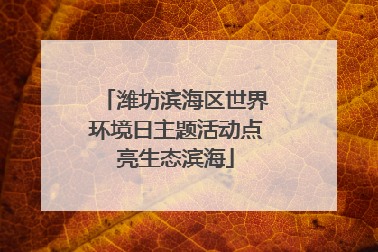 潍坊滨海区世界环境日主题活动点亮生态滨海