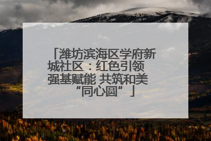 潍坊滨海区学府新城社区：红色引领 强基赋能 共筑和美“同心圆”