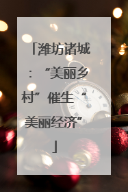 潍坊诸城：“美丽乡村”催生“美丽经济”