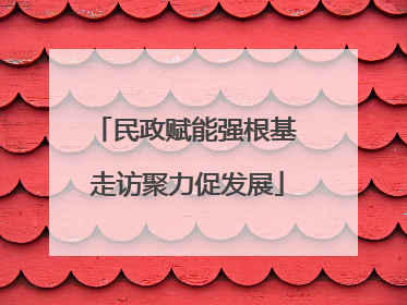 民政赋能强根基 走访聚力促发展