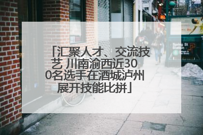 汇聚人才、交流技艺 川南渝西近300名选手在酒城泸州展开技能比拼