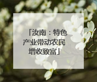 汝南：特色产业带动农民增收致富