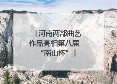 河南两部曲艺作品亮相第八届“南山杯”