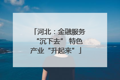 河北：金融服务“沉下去” 特色产业“升起来”