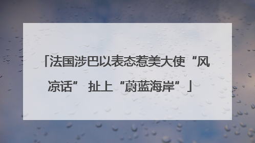 法国涉巴以表态惹美大使“风凉话” 扯上“蔚蓝海岸”