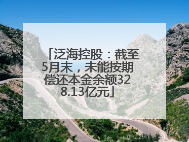 泛海控股：截至5月末，未能按期偿还本金余额328.13亿元