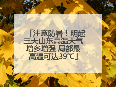 注意防暑！明起三天山东高温天气增多增强 局部最高温可达39℃