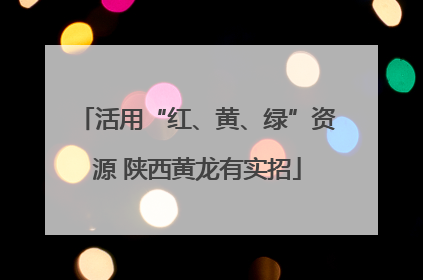 活用“红、黄、绿”资源 陕西黄龙有实招