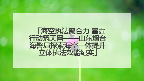 海空执法聚合力 雷霆行动筑天网——山东烟台海警局探索海空一体提升立体执法效能纪实