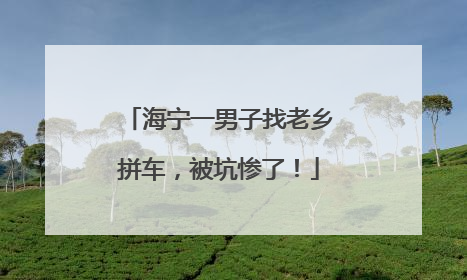 海宁一男子找老乡拼车，被坑惨了！