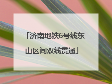 济南地铁6号线东山区间双线贯通