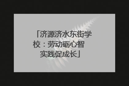 济源济水东街学校：劳动砺心智 实践促成长