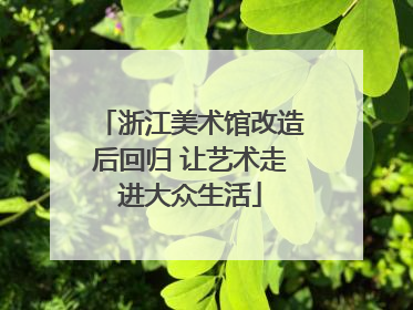 浙江美术馆改造后回归 让艺术走进大众生活