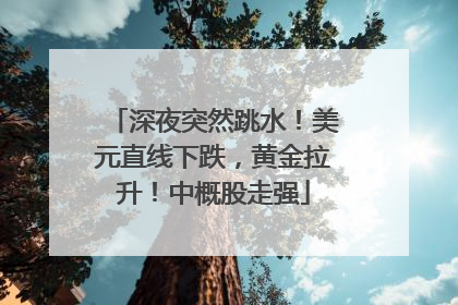 深夜突然跳水！美元直线下跌，黄金拉升！中概股走强