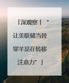 深观察丨“让美联储当替罪羊是在转移注意力”