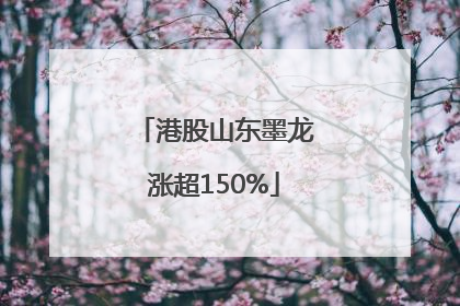 港股山东墨龙涨超150%