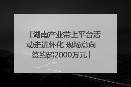 湖南产业带上平台活动走进怀化 现场意向签约超2000万元
