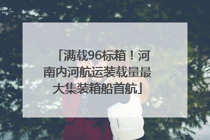 满载96标箱！河南内河航运装载量最大集装箱船首航