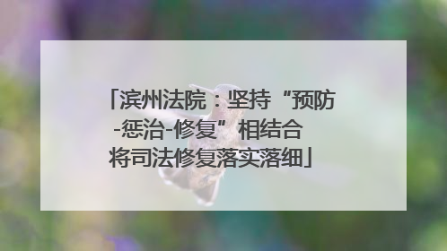 滨州法院：坚持“预防-惩治-修复”相结合 将司法修复落实落细