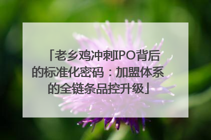 老乡鸡冲刺IPO背后的标准化密码：加盟体系的全链条品控升级