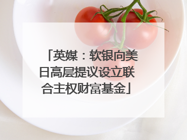 英媒：软银向美日高层提议设立联合主权财富基金