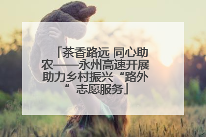 茶香路远 同心助农——永州高速开展助力乡村振兴“路外”志愿服务