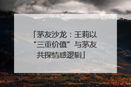 茅友沙龙：王莉以“三重价值”与茅友共探情感逻辑