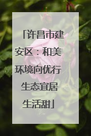 许昌市建安区：和美环境向优行 生态宜居生活甜