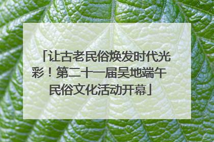 让古老民俗焕发时代光彩！第二十一届吴地端午民俗文化活动开幕