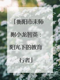 衡阳市耒师附小龙智英：阳光下的教育行者