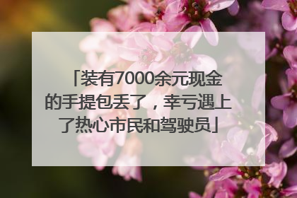 装有7000余元现金的手提包丢了，幸亏遇上了热心市民和驾驶员