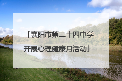 襄阳市第二十四中学开展心理健康月活动