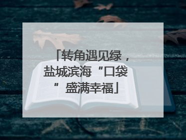 转角遇见绿，盐城滨海“口袋”盛满幸福