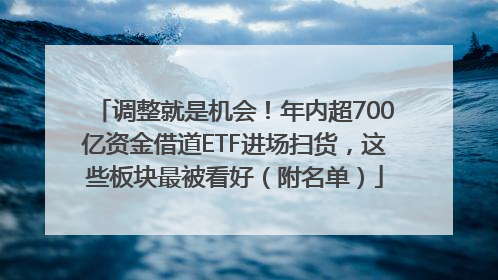 调整就是机会！年内超700亿资金借道ETF进场扫货，这些板块最被看好（附名单）