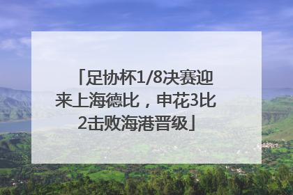 足协杯1/8决赛迎来上海德比，申花3比2击败海港晋级