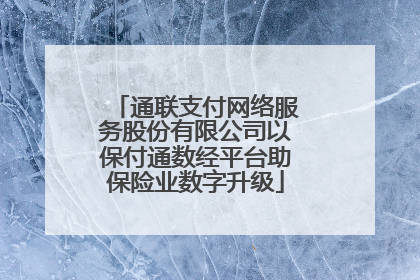通联支付网络服务股份有限公司以保付通数经平台助保险业数字升级