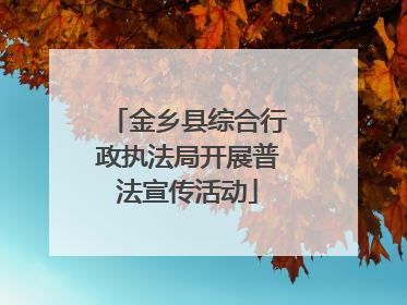 金乡县综合行政执法局开展普法宣传活动