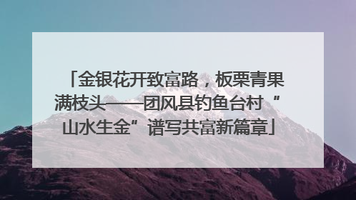 金银花开致富路，板栗青果满枝头——团风县钓鱼台村“山水生金”谱写共富新篇章