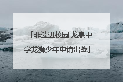 非遗进校园 龙泉中学龙狮少年申请出战
