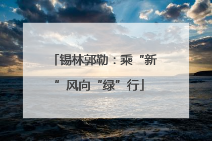 锡林郭勒：乘“新”风向“绿”行